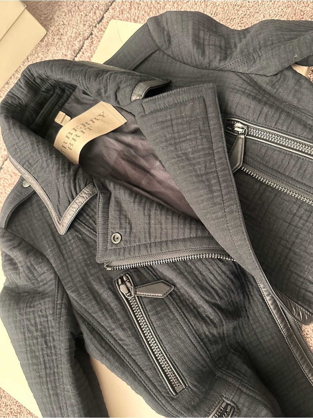 Black Quilted Burberry jacket